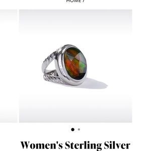 Ammolite Oval sterling silver Size 6 standard grade 16mm x 12mm